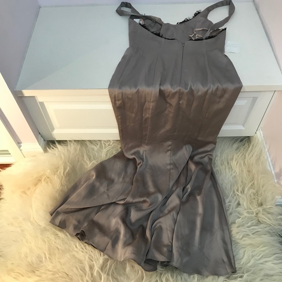 FAME AND PARTNERS Ara Satin Lace Trim Dress - Picture 5 of 7